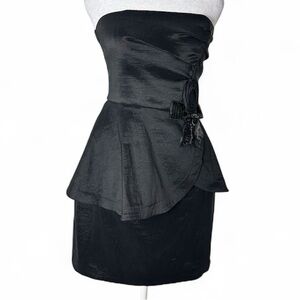 Teeze Me Strapless Black Peplum Dress – Size 5